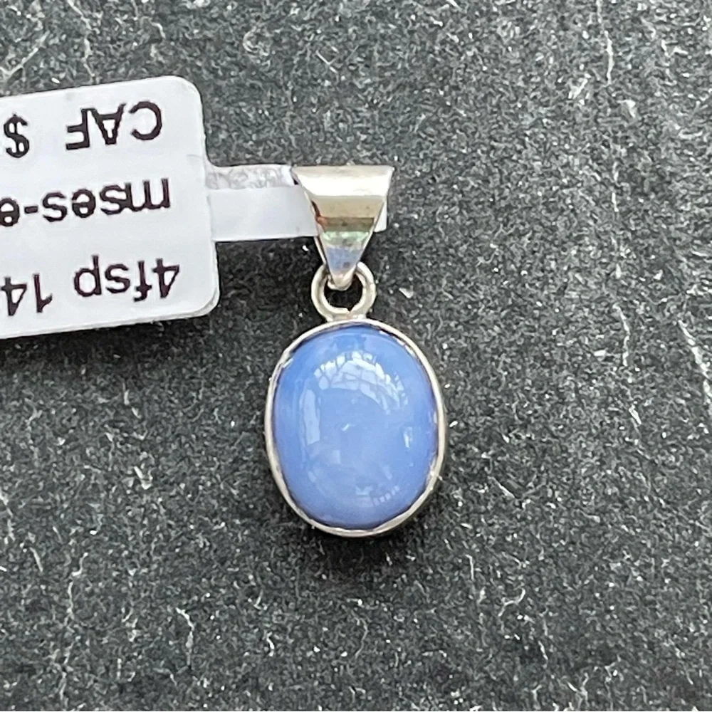 Elegant Sterling Silver 925 Blue Star Sapphire Pendant - Picture 2 of 11